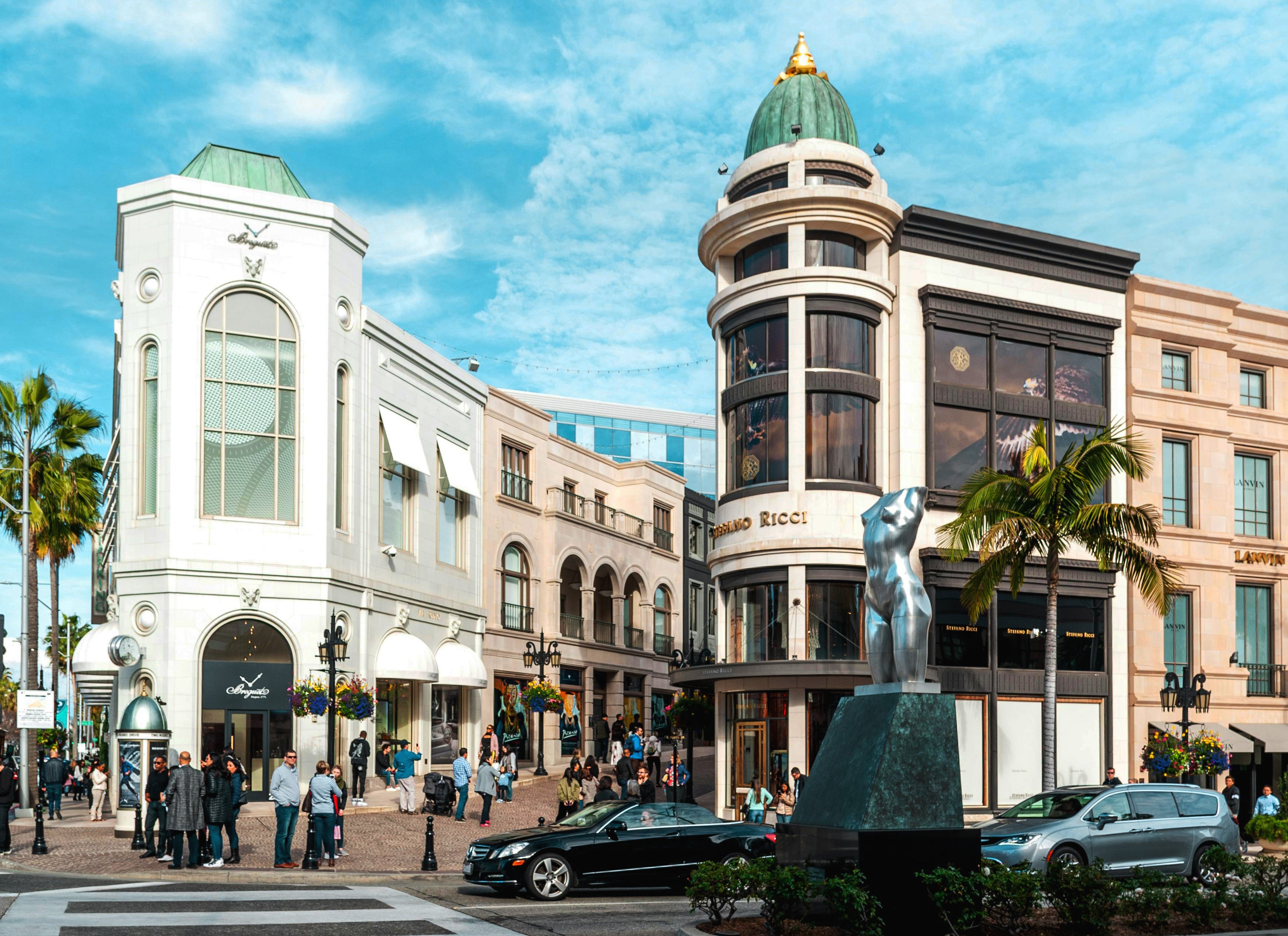 People visiting Rodeo Drive.