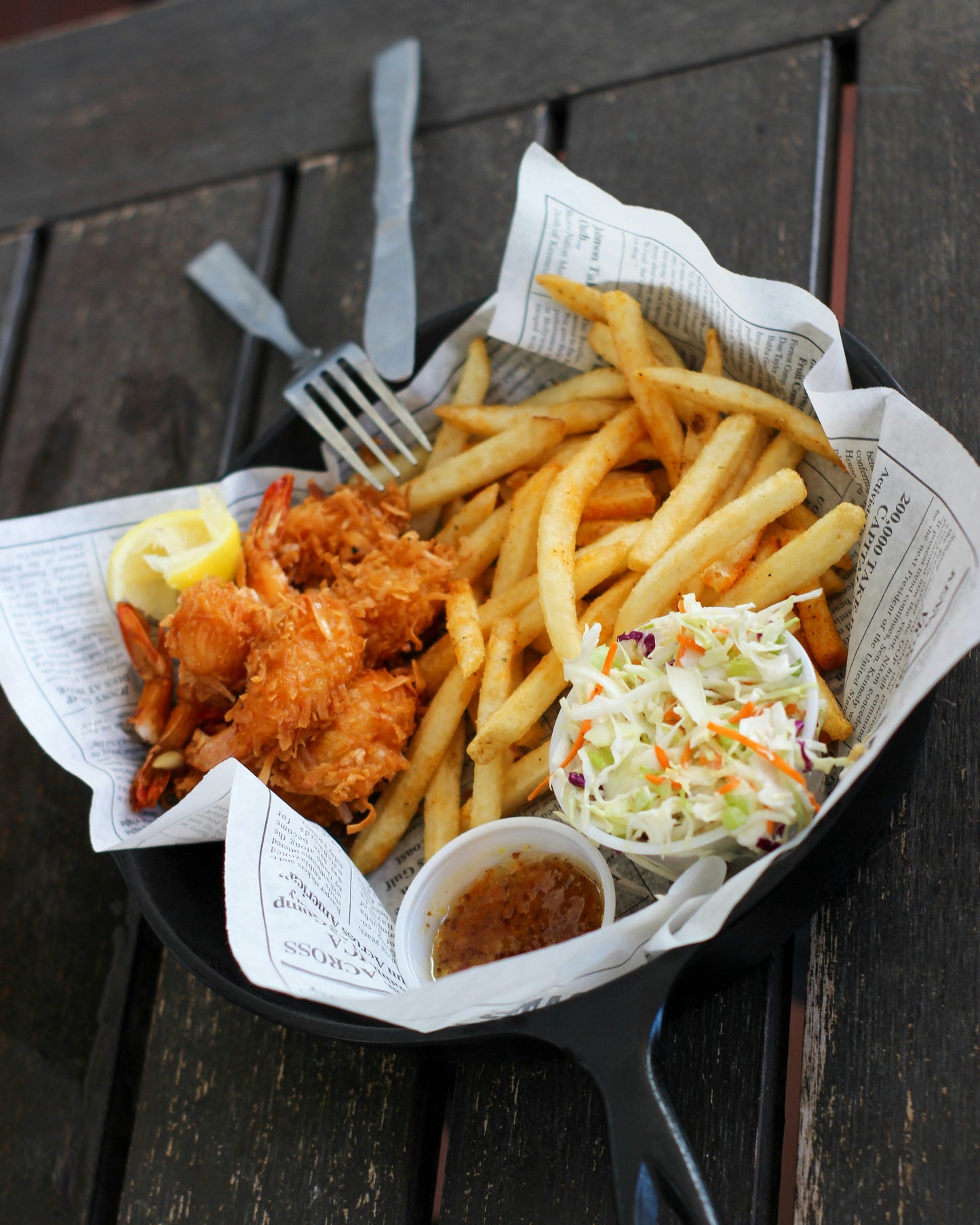 Plate of fish and chips 