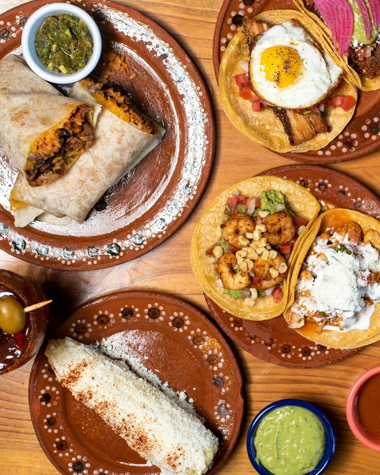 Variety of mexican dishes 